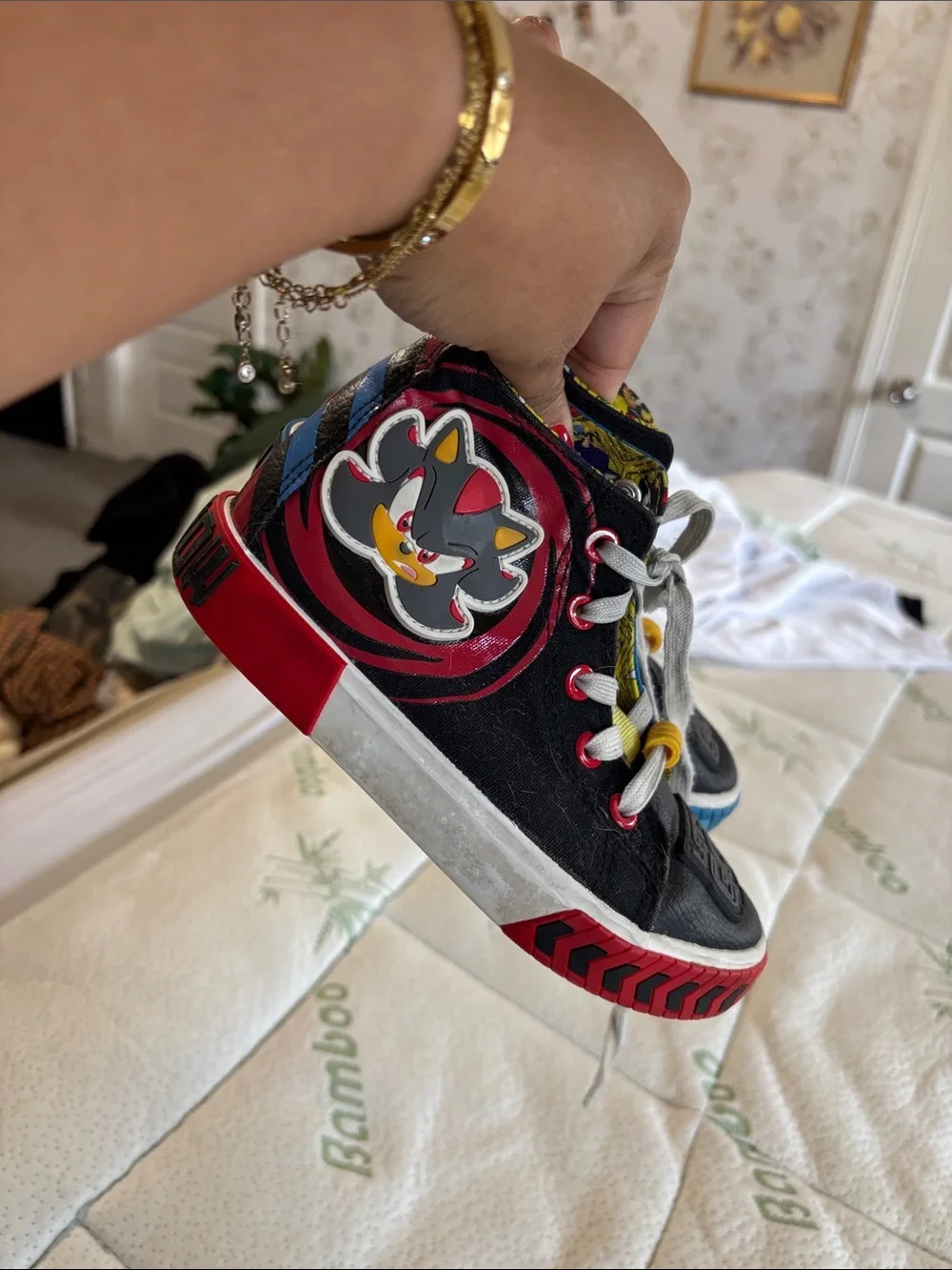 Blue Sonic the Hedgehog Kids High-Top Sneakers